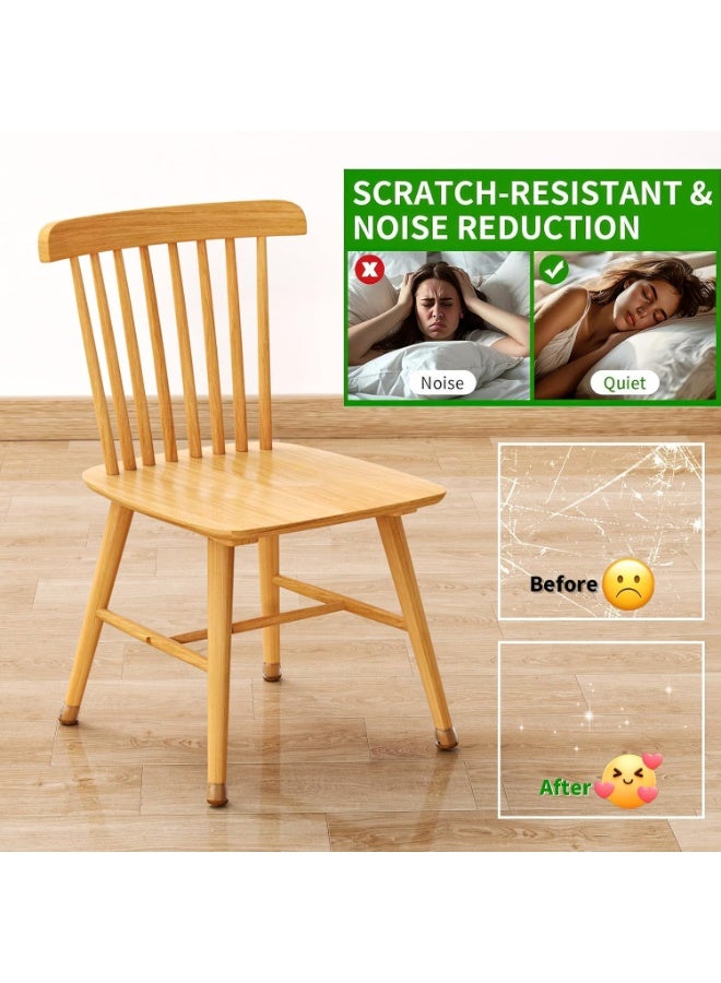 24 قطعة أغطية واقية لأرجل الكراسي شفافة للأرضيات، مناسبة لأرجل الكراسي المائلة بزاوية 15-25°، مضادة للخدش ومانعة للضوضاء (الحجم من 0.8" إلى 1.1") - Image 5